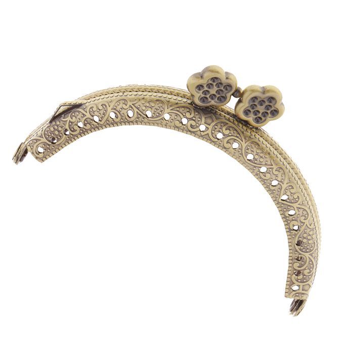 2x Metal Flower Frame Kiss Clasp Arch Lock For Coin Purse Bags