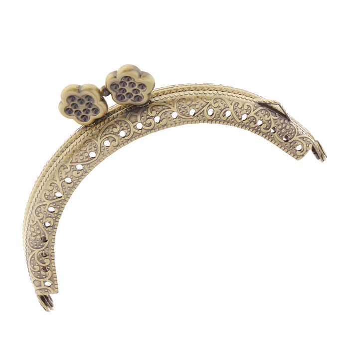 2x Metal Flower Frame Kiss Clasp Arch Lock For Coin Purse Bags