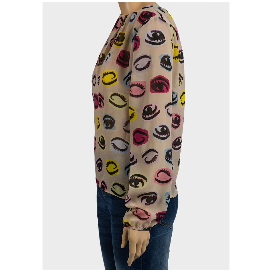 Mfed Ladies Eye Print Chiffon Blouse