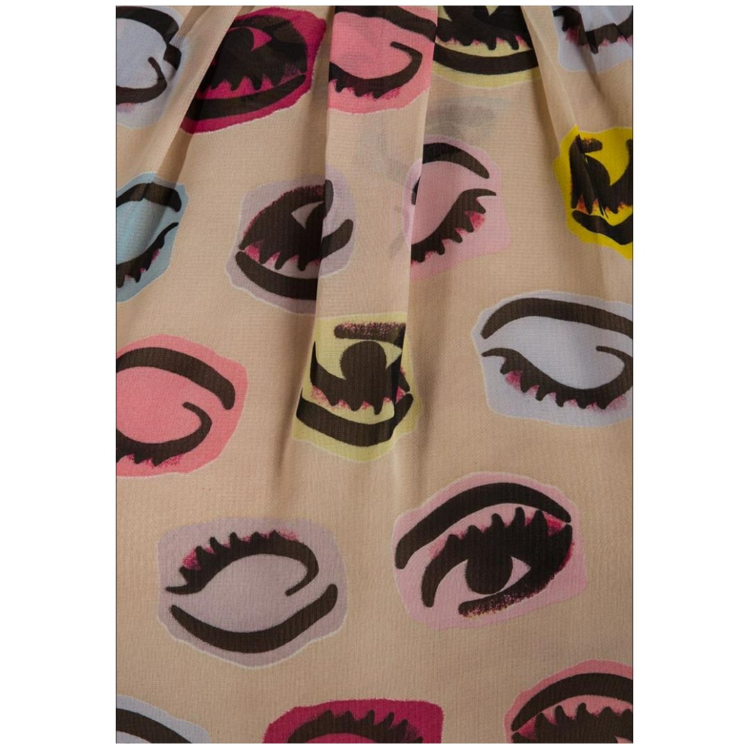 Mfed Ladies Eye Print Chiffon Blouse