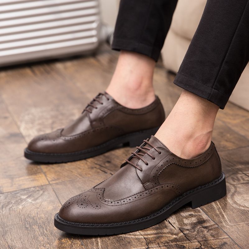 Leisure Mens Leather Shoes Non-slip Formal Leather Shoes
