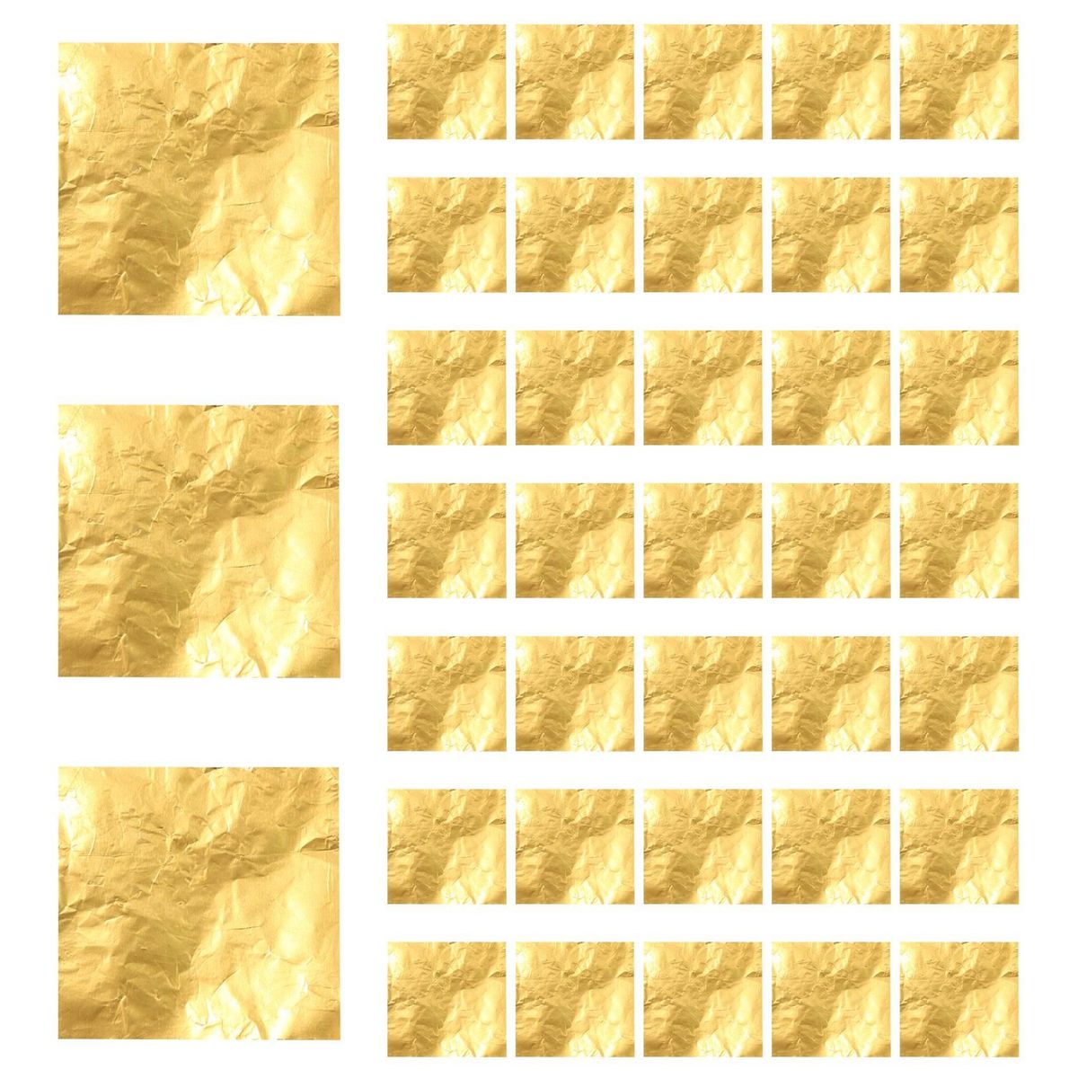100pcs Square Lolly Paper Aluminum Foil Wrappers Gold