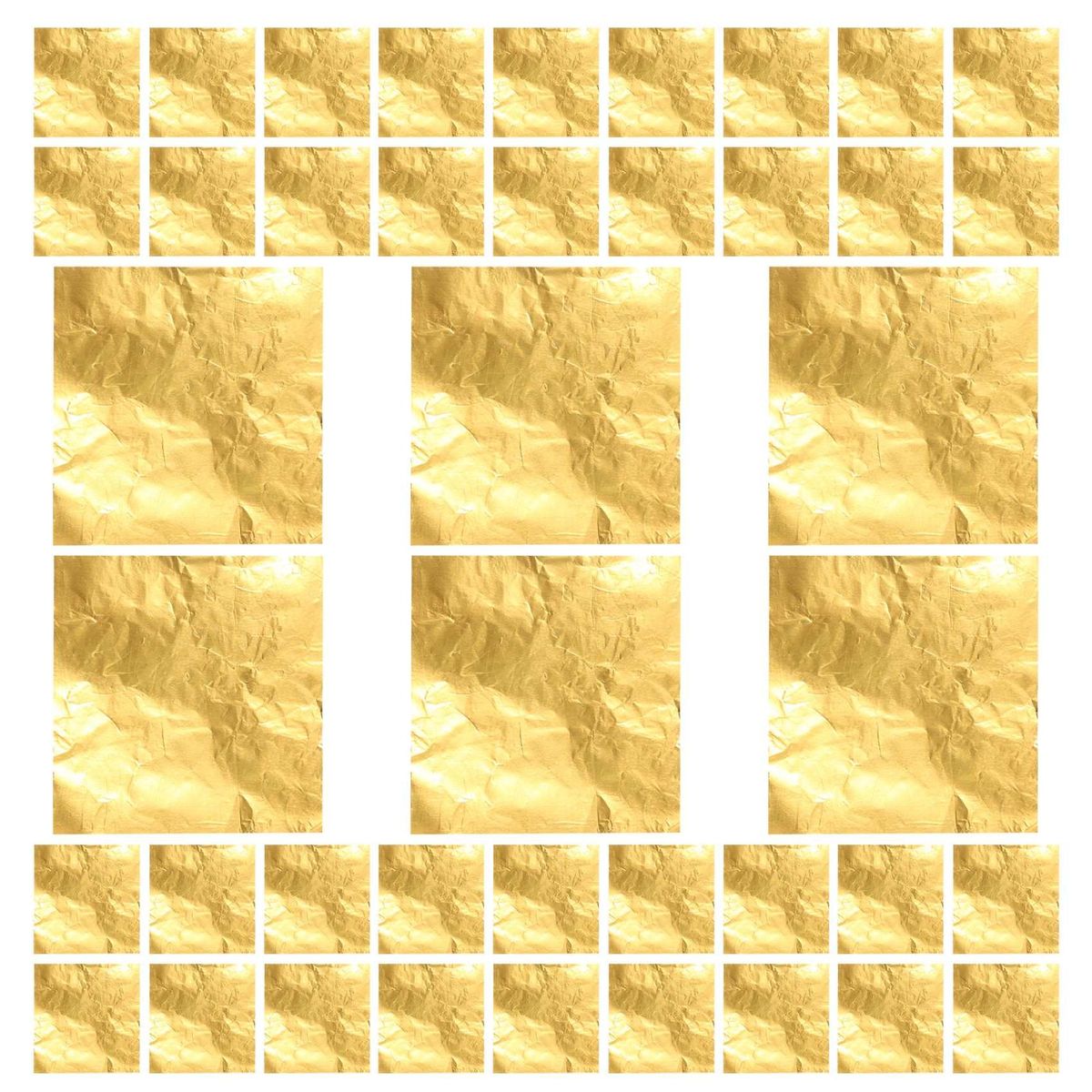 100pcs Square Lolly Paper Aluminum Foil Wrappers Gold