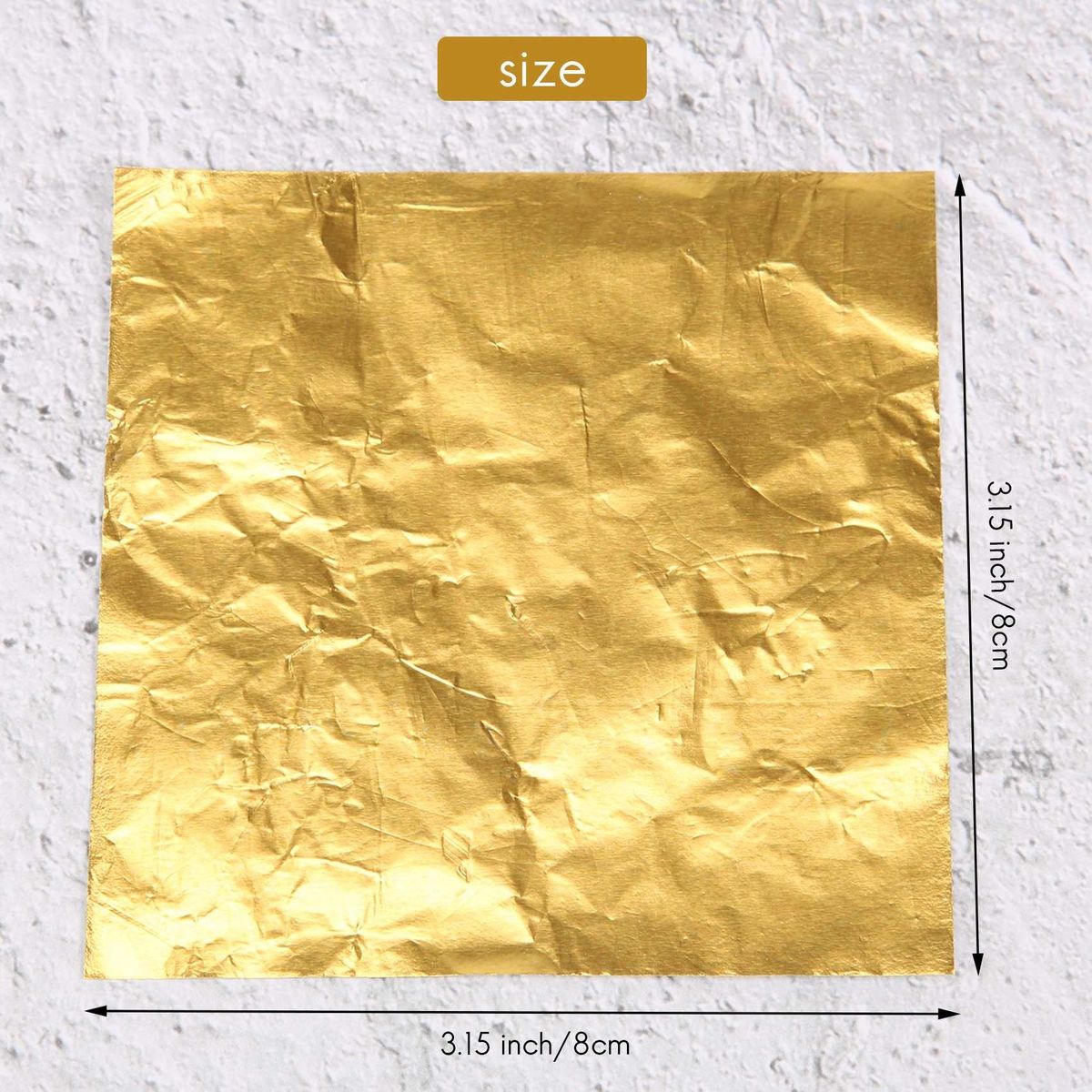 100pcs Square Lolly Paper Aluminum Foil Wrappers Gold