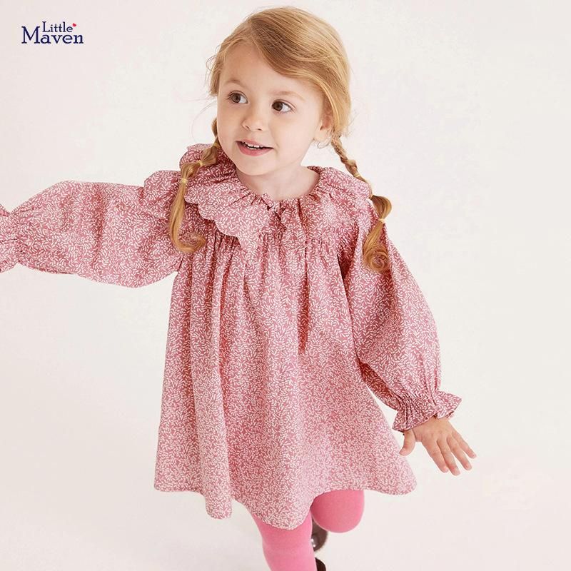 2023 Long Sleeve European and American Girls Dress Cotton Lace Children's Dress Au