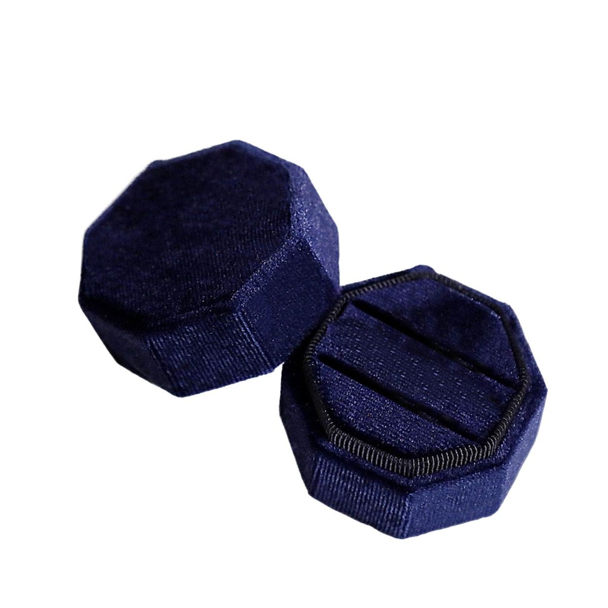 Betrothal Ring Box Engagement Wedding Party Lovers Ring Display Box Dark Blue