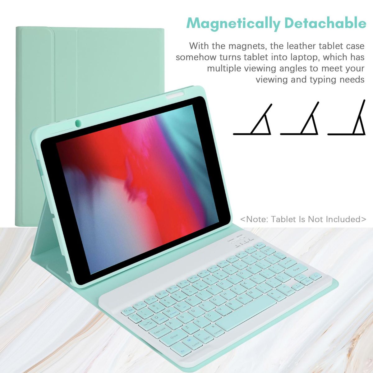 Wireless BT Keyboard USB Keypad with PU Leather Protecting Case for Tablet Compatible with iPad Air3 10.5in/ipad Pro 10.5in(2017)/iPad 7 10.2in(2019)/ipad 8 10.2in(2019)/iPad 9 10.2in(2020)