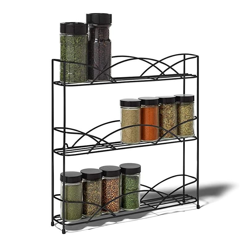Countertop 3-Tier Rack Kitchen Cabinet Organizer or Optional Wall-Mounted Storage, Raised Rubberized Feet