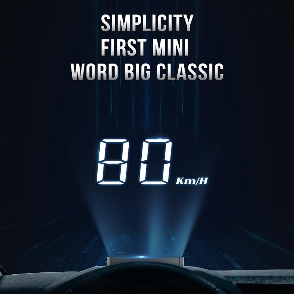 H90S 3.7in Universal Car HeadUp Display Digital Speedometer Water Temperature Voltage Mileage Windshield Projector Auto Driving Parameters Projection Device