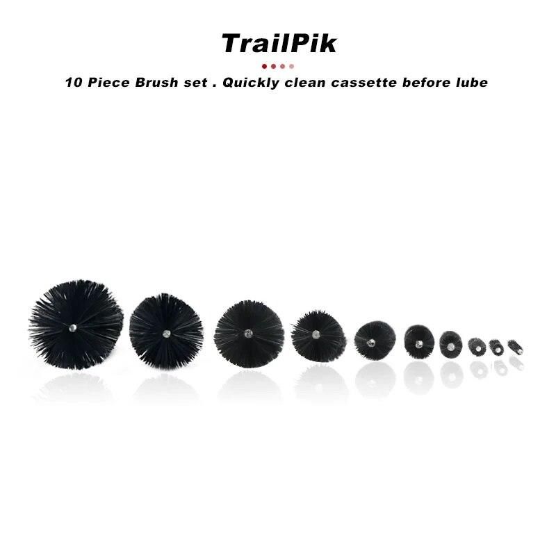 10Pcs/lot Bicycle Brushes Cleaner Multifunctional Cycling Cleaning Nylon Bristles Stainless Steel Riding Chain Cleaning Brush