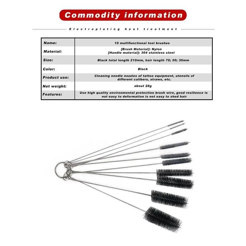 10Pcs/lot Bicycle Brushes Cleaner Multifunctional Cycling Cleaning Nylon Bristles Stainless Steel Riding Chain Cleaning Brush