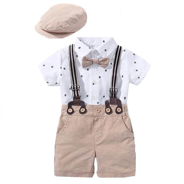 Baby Clothes Outfit Suit Set Bow Hat Romper Kid Clothing