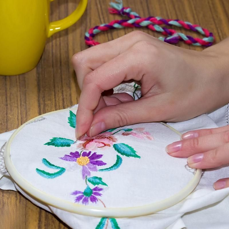 Embroidery Cross-Stitch Frame Hoop Circle Embroidery Shed DIY Handmade Crafts Sewing Needwork Tool For Hand Sewing Accessories 12cm
