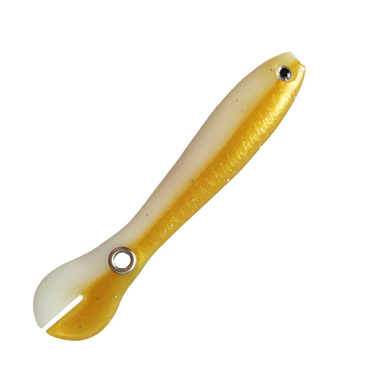 10Pcs?10cm/6g?Loach Shape?3D Fish-Gold & White