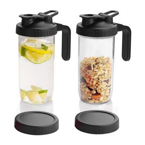 Wide Mouth Mason Jar Pour Lids,2 Pcs Flip Cap Lid
