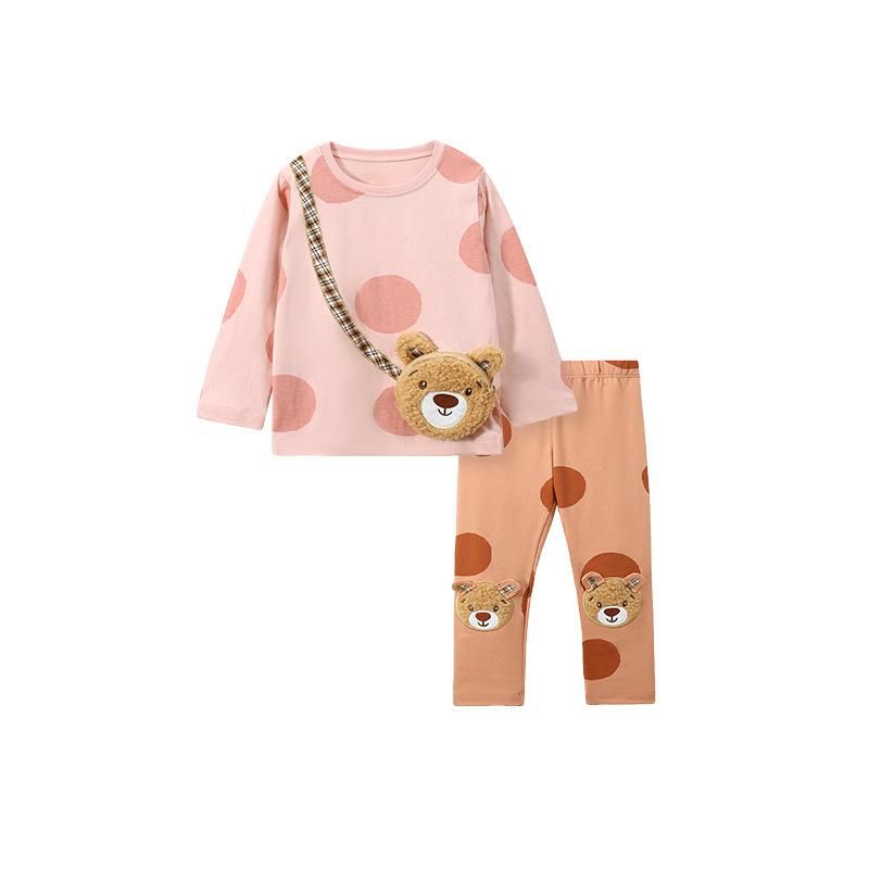 2023 Baby Girls' Sweater Suit Children Cotton Home Two-Piece Autumn Long Sleeve Ch