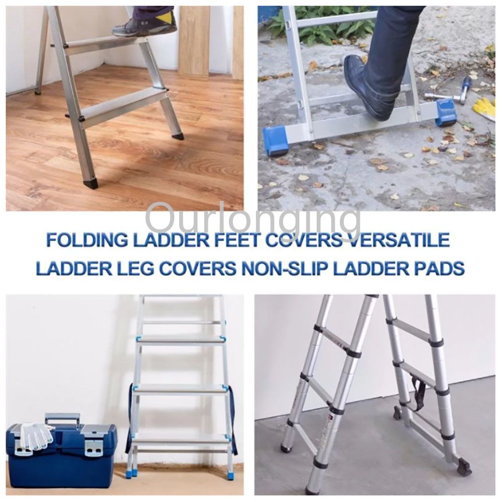 8PCS Folding Ladder Feet Covers Versatile Ladder Leg Covers Non-Slip Ladder Pads Folding Ladder Non-Slip Foot Mat-2PCS