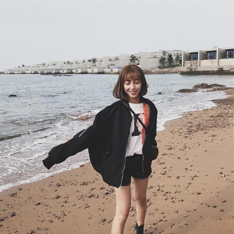 Harajuku embroidered baseball suit trendy couple jacket loose fitting student BF style jacket female