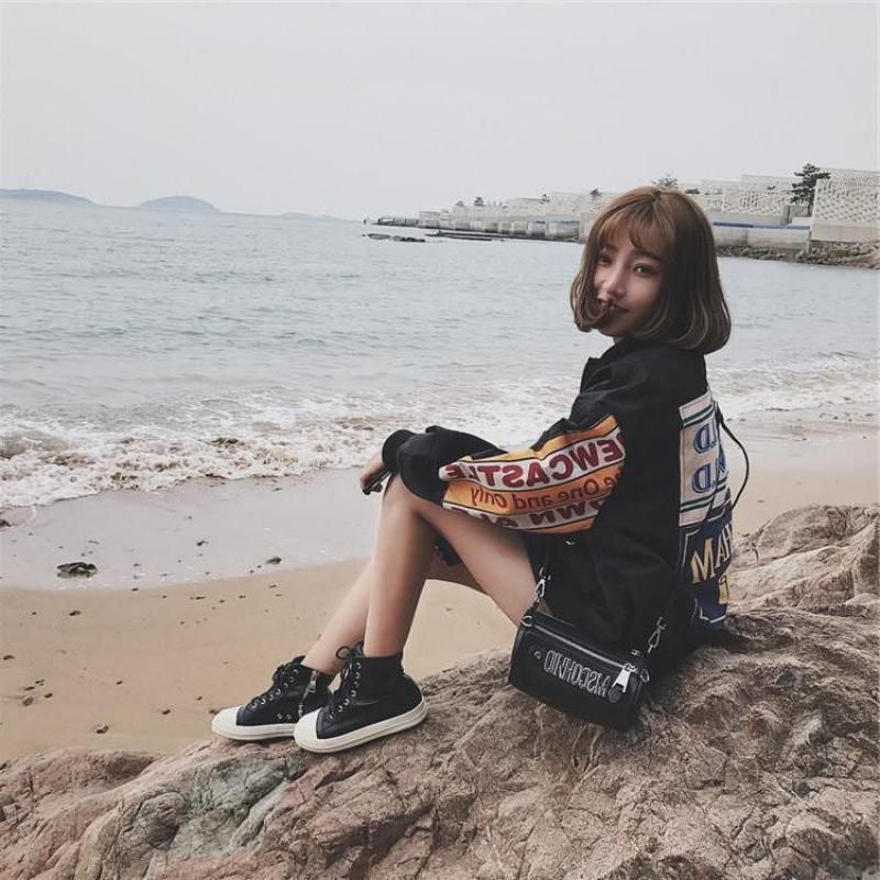 Harajuku embroidered baseball suit trendy couple jacket loose fitting student BF style jacket female