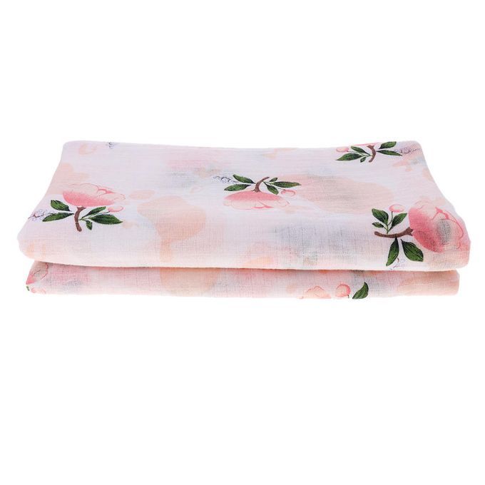 Soft Muslin Baby Swaddling Blanket Newborn Infant Cotton Swaddle Rose