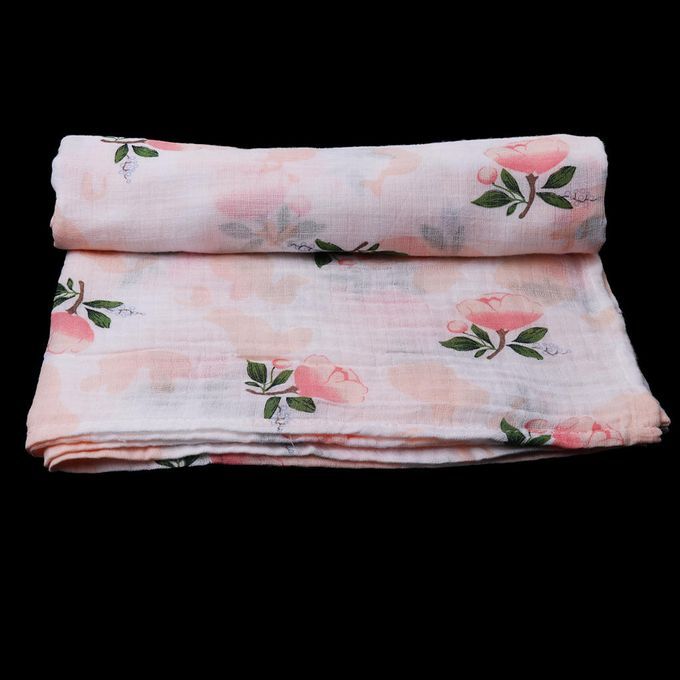 Soft Muslin Baby Swaddling Blanket Newborn Infant Cotton Swaddle Rose