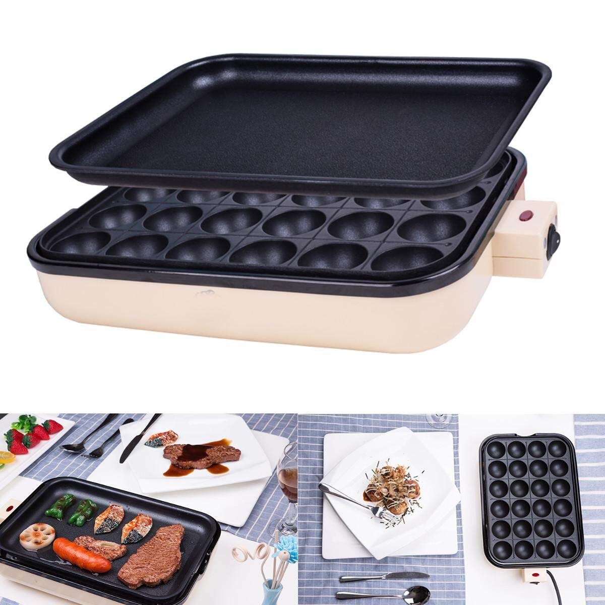 24 Holes Takoyaki Grill Pan Plate Cooking Baking Mold Octopus Ball Maker Kitchen