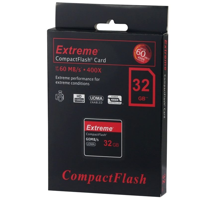 32GB Extreme Compact Flash Card, 400X Read  Speed, Up To 60 MB/S (100% Real Capacity)