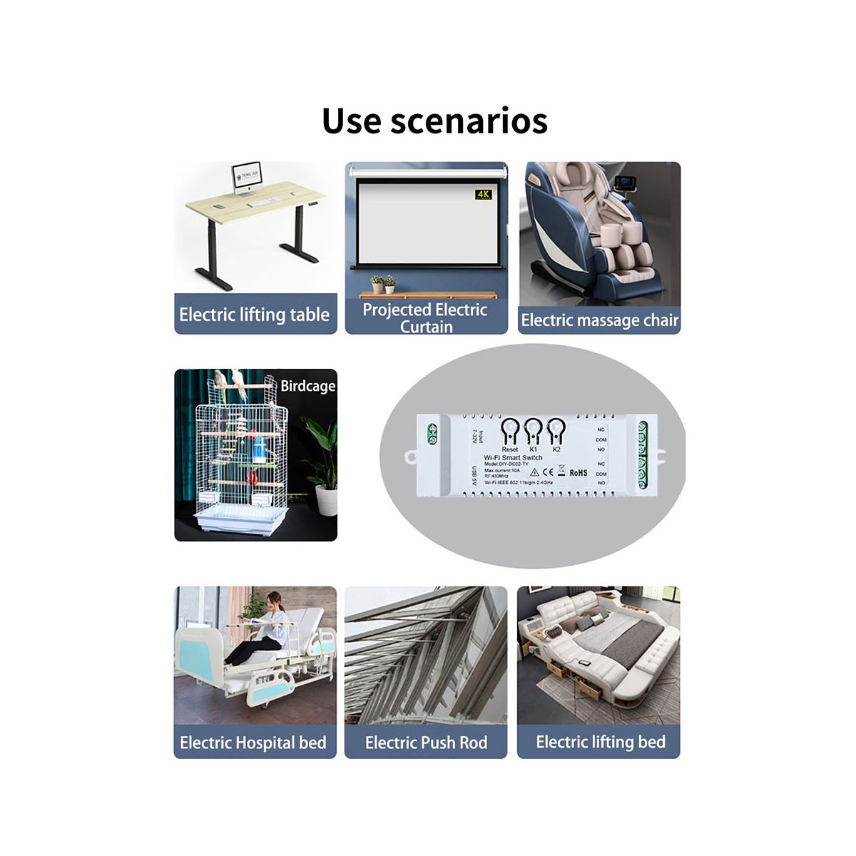2CH Tuya WiFi Smart Switch DIY Timer+Remote 85-265V USB