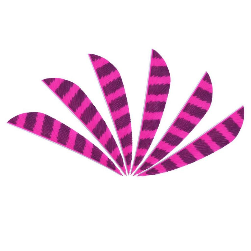 12 Pcs 3 Inch Turkey Feather Arrow Fletches Archery Bow DIY Right Pink