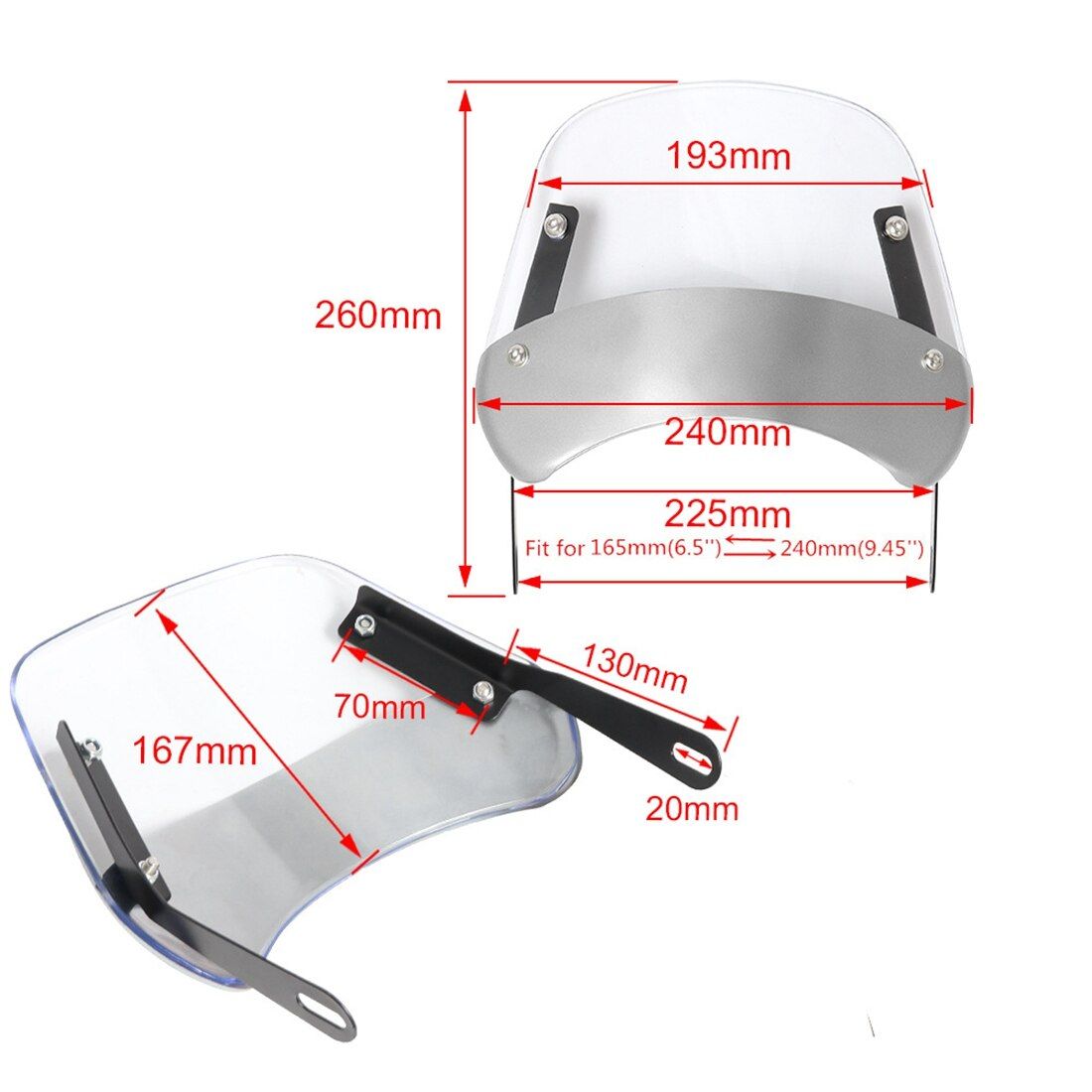 Motorcycle Windscreen Windshield Wind Deflector Covers