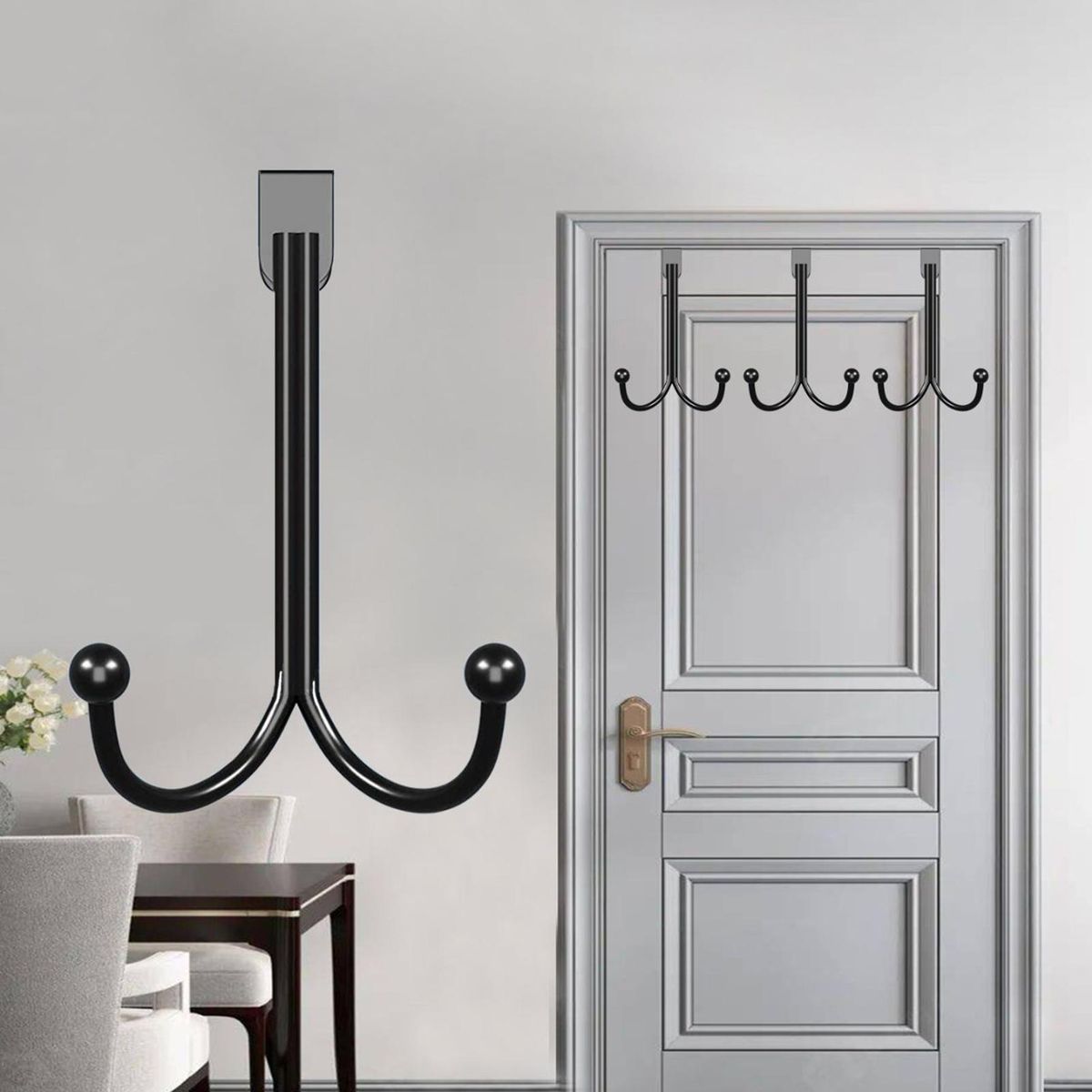 Easy-to-use Metal Wreath Holder 3-in-1 Metal Hooks Over for Christmas