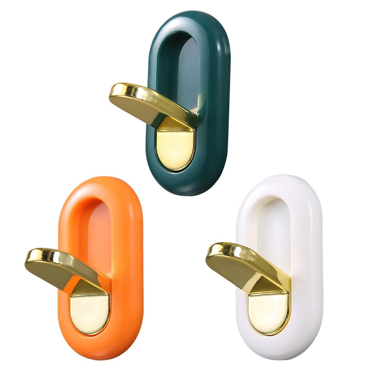 3Pcs Wall Hanger Hook Traceless Mounting Hallway Hat Scarf Keychain Hanging Hook Mix Color