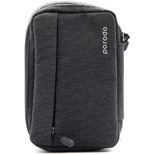 Convenient Leather Storage Bag 8.2" - Black