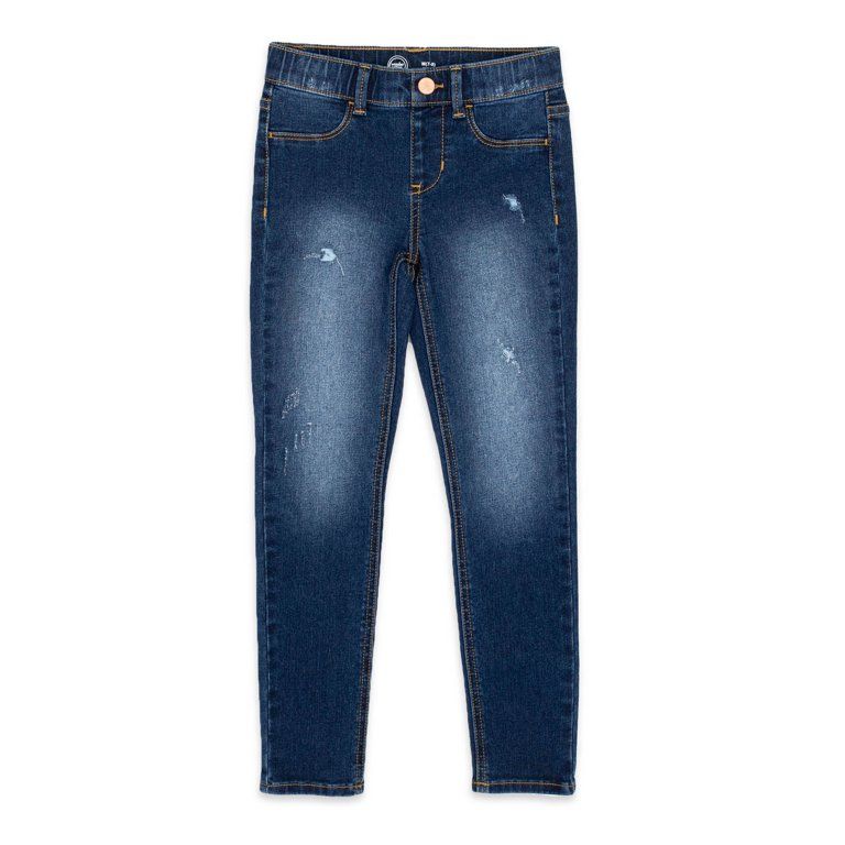 Girls Ripped Distressed Skinny Jeans - Blue
