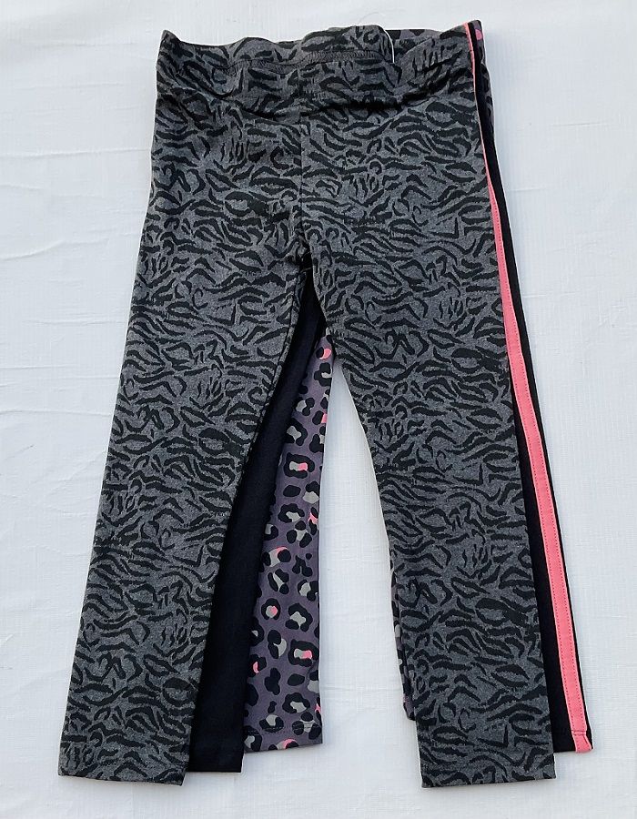 3 PCS Girls Animal Print Leggings