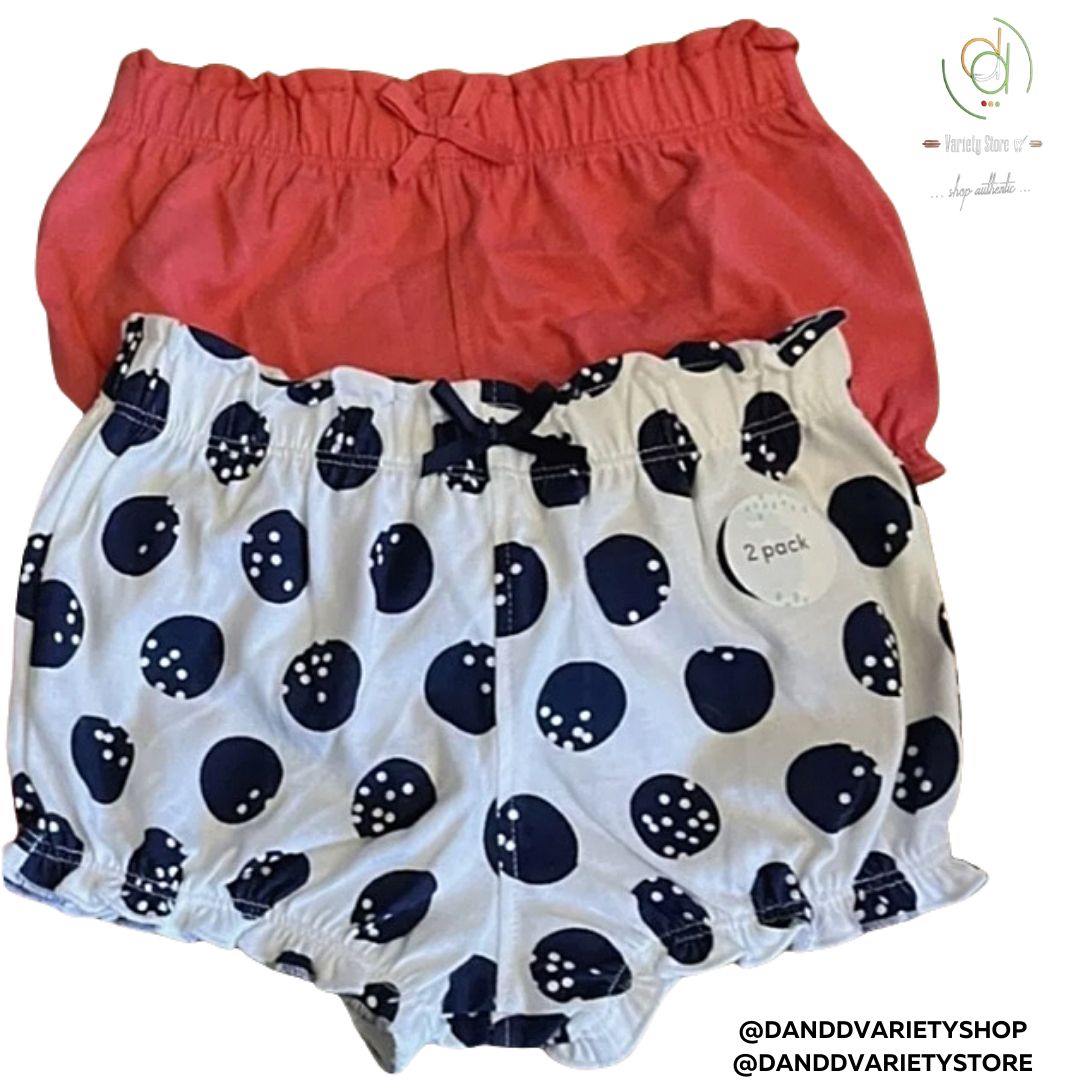 Baby Girls Nappy Cover Clothes Pull On Bloomer Shorts 2Pack