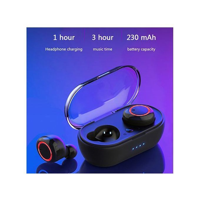 Y50 Bluetooth 5.0 Button Control Noise-Black Red