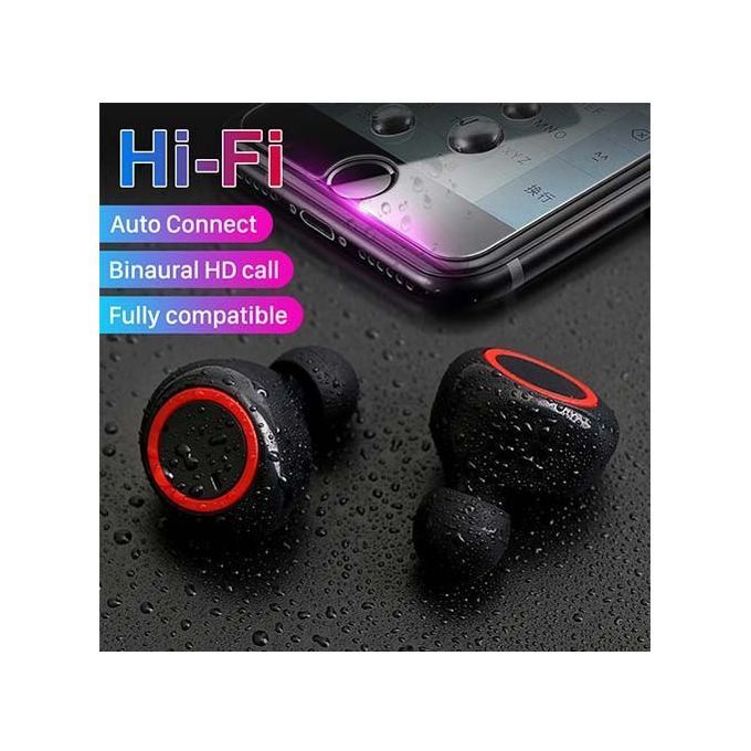 Y50 Bluetooth 5.0 Button Control Noise-Black Red