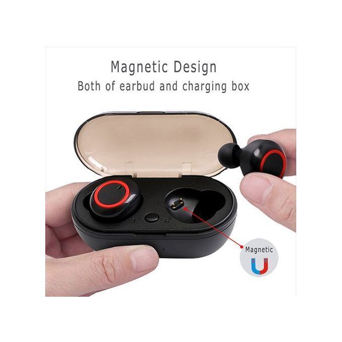 Y50 Bluetooth 5.0 Button Control Noise-Black Red