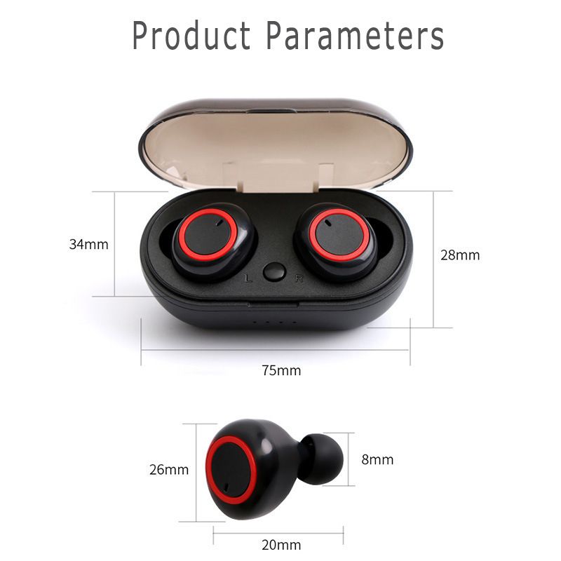 Y50 Bluetooth 5.0 Button Control Noise-Black Red