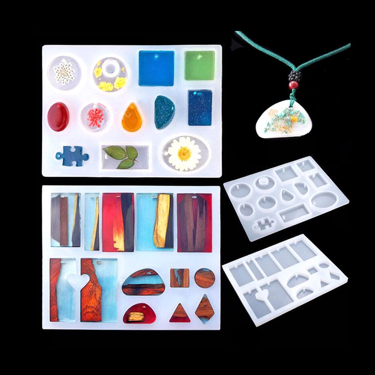 184PCS DIY Jewelry Mould Handmade Crystal Mould Set Resin Silicone Mold Kit