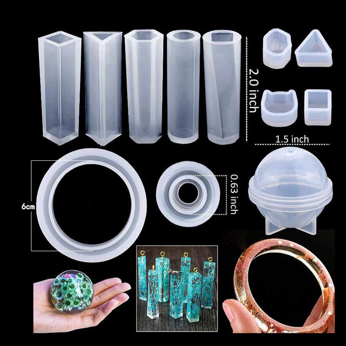 184PCS DIY Jewelry Mould Handmade Crystal Mould Set Resin Silicone Mold Kit