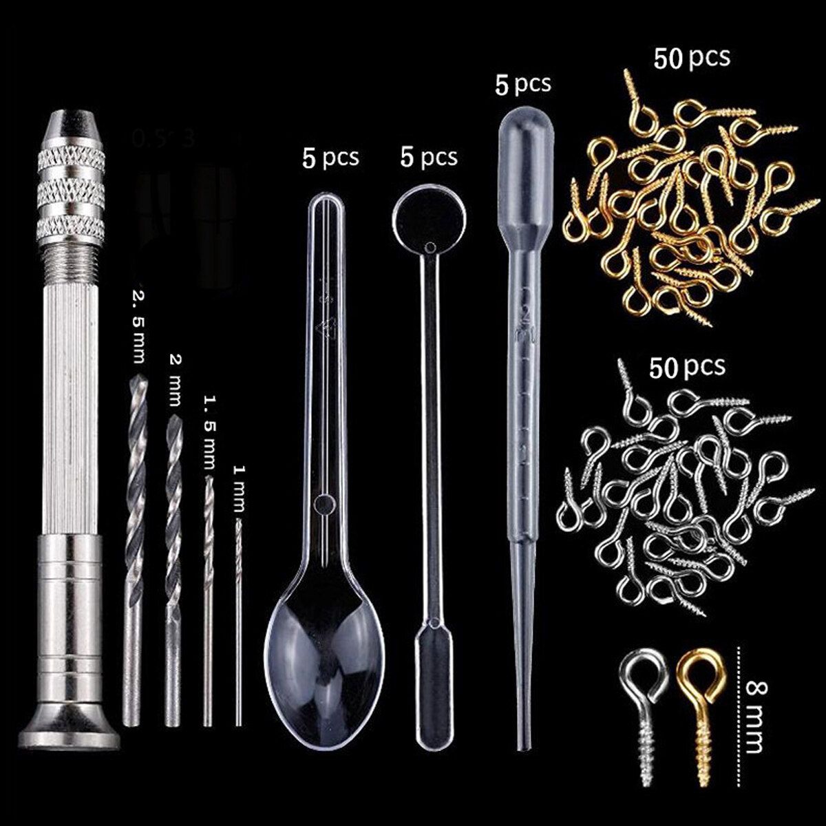 184PCS DIY Jewelry Mould Handmade Crystal Mould Set Resin Silicone Mold Kit