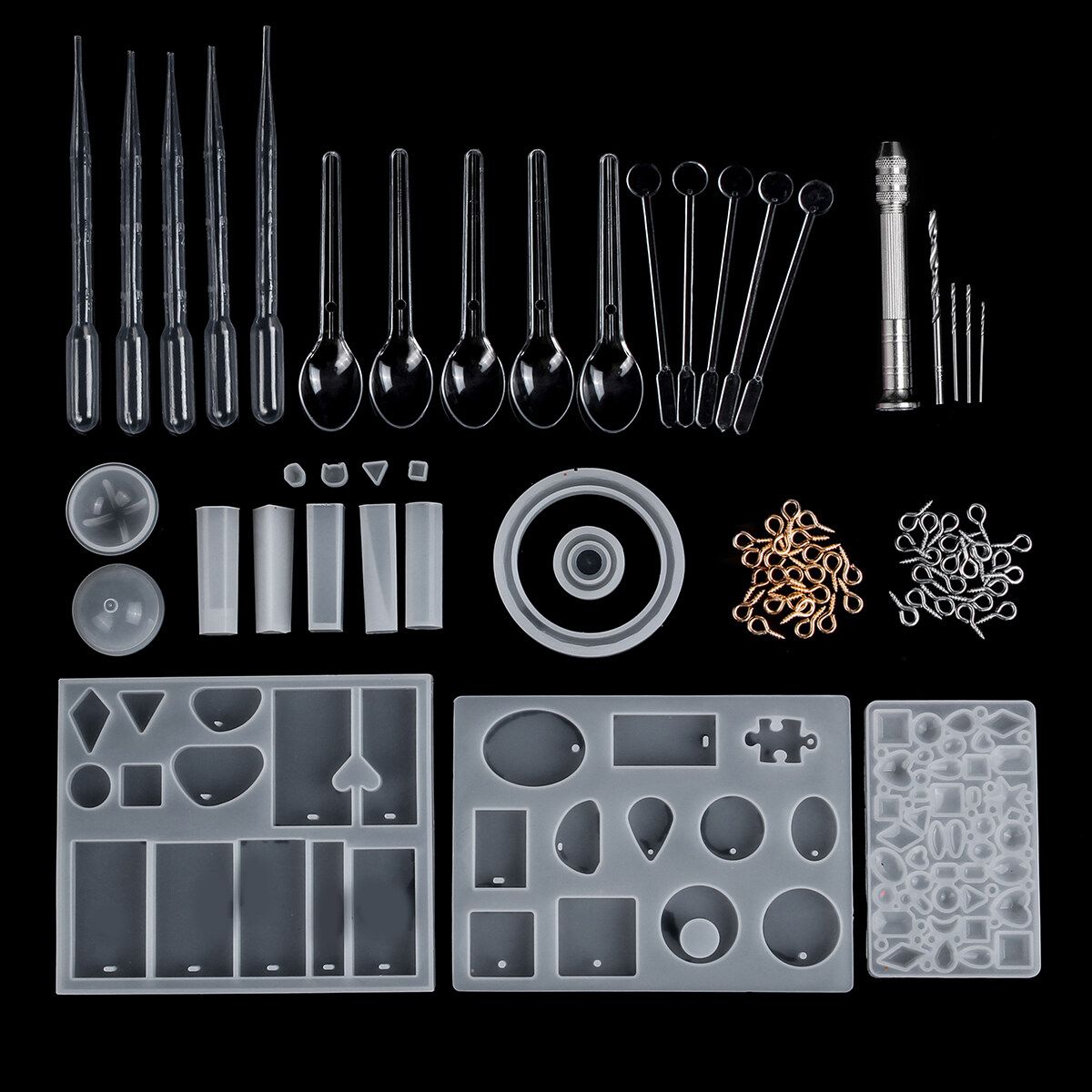 184PCS DIY Jewelry Mould Handmade Crystal Mould Set Resin Silicone Mold Kit