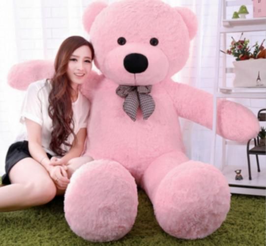 2M Teddy Bears Giant Huge Cuddly Stuffed Plush Animal Doll Brown Christmas Gift Pink 1m Pink 1m
