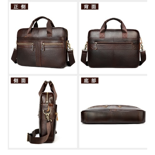 Cow Leather High Capacity 15.6 Inches Laptop Bag