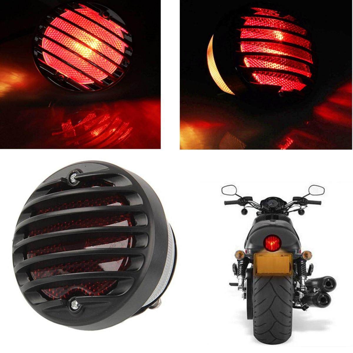Universal Round Motorcycle Tail Brake Light For Harley Bobber Chopper Rat