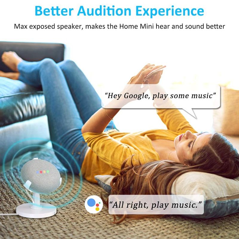 Table Holder For Google Home Mini Voice Assistants, 360