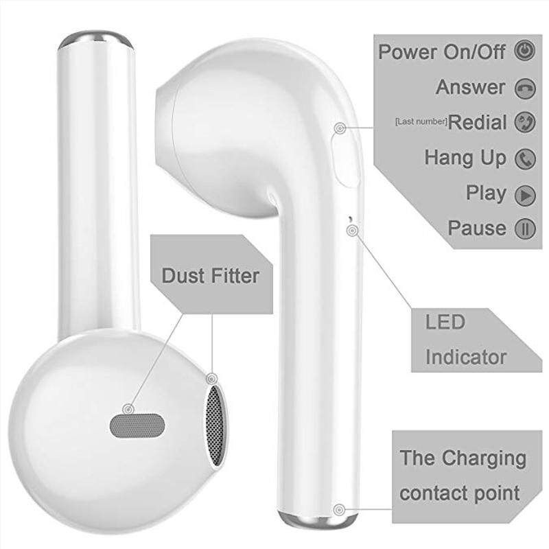 TWS Wireless Bluetooth Earphone Stereo Earbud Headset