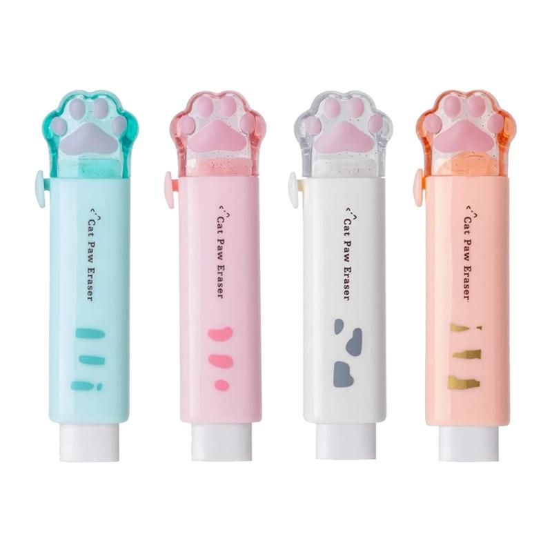 4 PCS Kawaii Push-Pull Design 'S Claw Eraser Portable